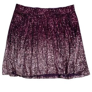 Torrid Mini Sequin Skater Skirt NWT 2X 18-20 Ombré Cranberry Color